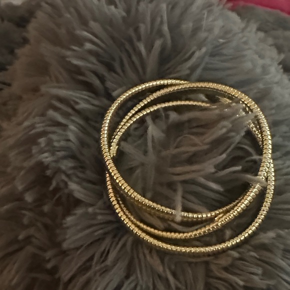 Anthropologie Gold Coil Bracelet Set - Picture 2 of 3